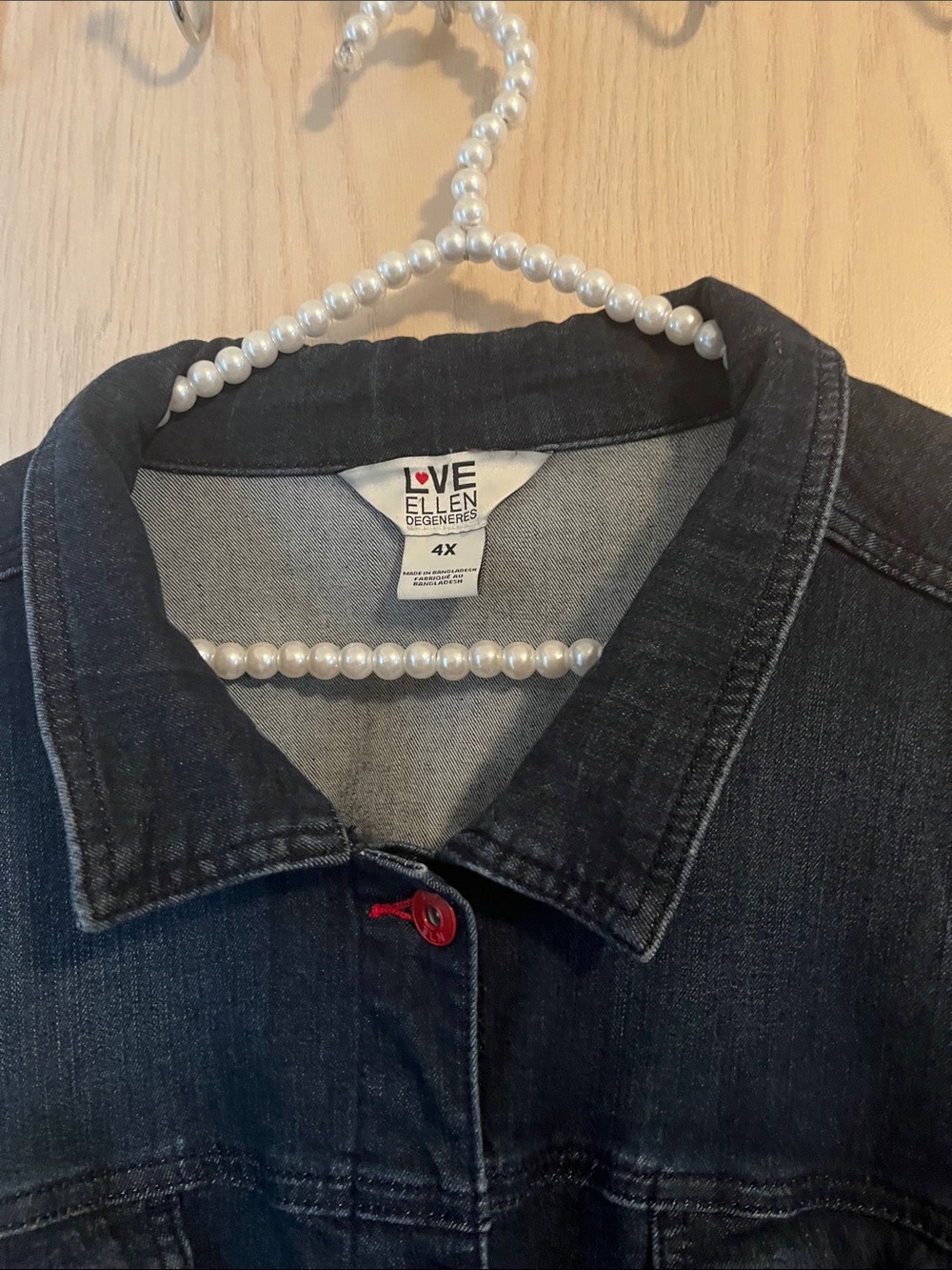 Ellen Degeneres Black Denim Button-Front Jean Jacket - Picture 2 of 12